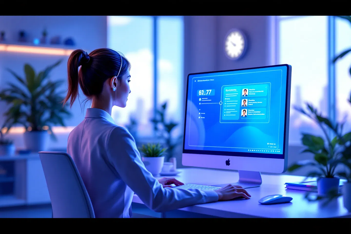 Professional using digital customer dashboard