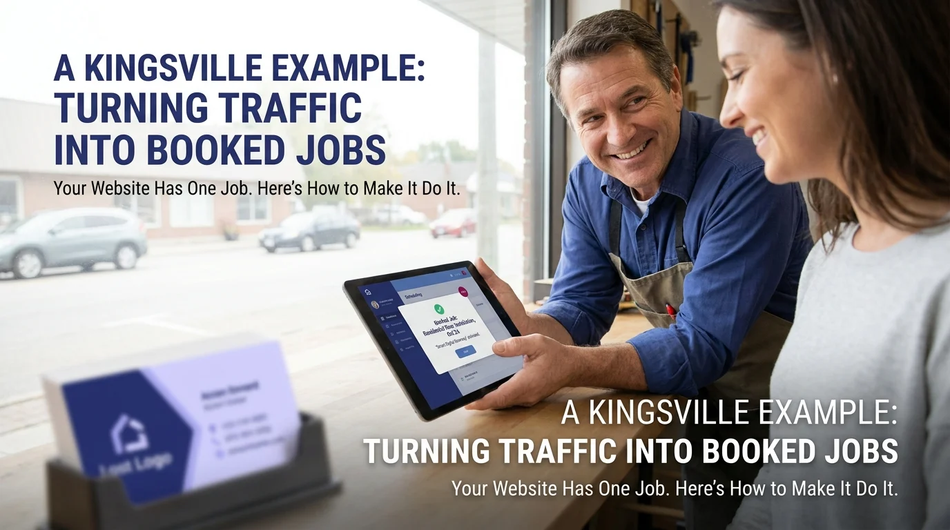 A Kingsville Example: Turning Traffic Into Booked Jobs — Your Website Has One Job. Here's How to Make It Do It.